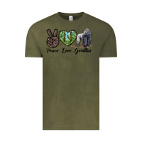 Vintage Olive Peace Love Gorillas Vintage Tee - LillyAllenDesigns