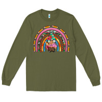 Army Green teacher gnome rainbow Long Sleeve Tee - Artiststas