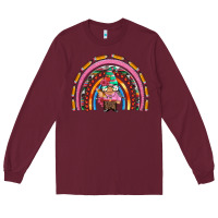 Burgundy teacher gnome rainbow Long Sleeve Tee - Artiststas