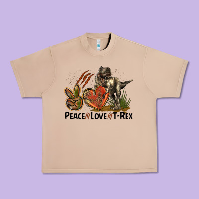 Peace Love T Rex Urban Heavy Tee Designed By Lillyallendesigns