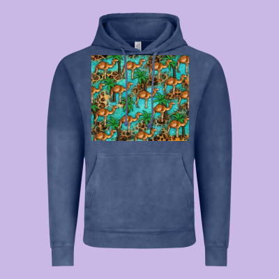 Camel Leopard Vintage Hoodie Designed By Barkaloodesign