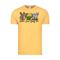 Vintage Mustard Peace Love Gray Fox Vintage Tee - LillyAllenDesigns