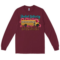 Burgundy student delivery specialist school bus Long Sleeve Tee - Artiststas