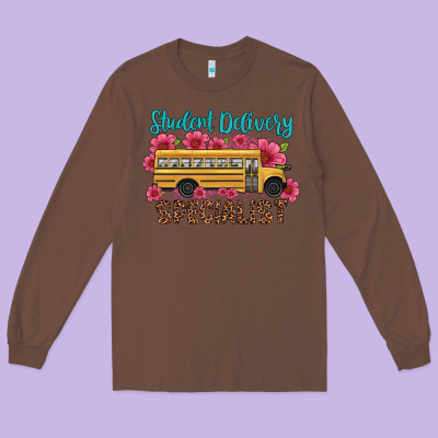 Student Delivery Specialist School Bus Long Sleeve Tee Designed By Artiststas