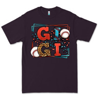 Plum Baseball gigi leopard frame Premium Tee - LillyAllenDesigns