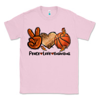 Bubblegum Pink Peace Love Basketball Classic Tee - FaDigitalArtStudio
