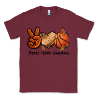Burgundy Peace Love Basketball Classic Tee - FaDigitalArtStudio
