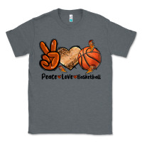 Charcoal Heather Peace Love Basketball Classic Tee - FaDigitalArtStudio