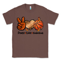 Chestnut Peace Love Basketball Classic Tee - FaDigitalArtStudio
