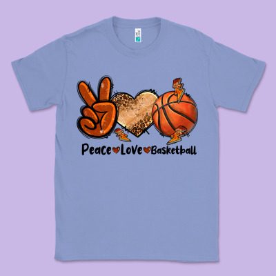 Peace Love Basketball Classic Tee Designed By Fadigitalartstudio