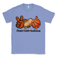 Colony Blue Peace Love Basketball Classic Tee - FaDigitalArtStudio