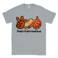 Heather Grey Peace Love Basketball Classic Tee - FaDigitalArtStudio