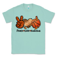 Seafoam Peace Love Basketball Classic Tee - FaDigitalArtStudio