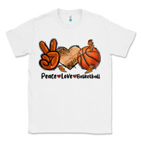 White Peace Love Basketball Classic Tee - FaDigitalArtStudio