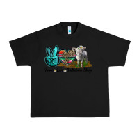 Black Peace Love Southdown Sheep Urban Heavy Tee - LillyAllenDesigns