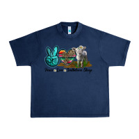 Navy Peace Love Southdown Sheep Urban Heavy Tee - LillyAllenDesigns