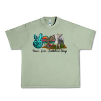Oil Green Peace Love Southdown Sheep Urban Heavy Tee - LillyAllenDesigns