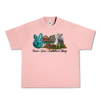 Salmon Peace Love Southdown Sheep Urban Heavy Tee - LillyAllenDesigns
