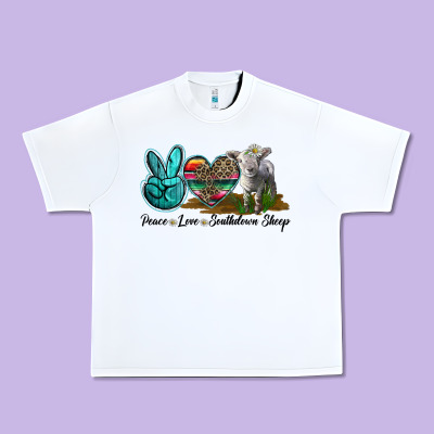 Peace Love Southdown Sheep Urban Heavy Tee Designed By Lillyallendesigns