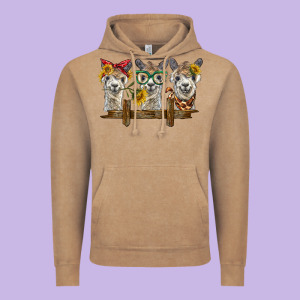 3 Alpacas Vintage Hoodie Designed By Barkaloodesign
