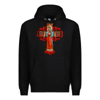 Black lady of guadalupe rose cross, Premium Hoodie - BarkalooDesign