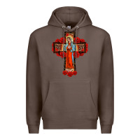Coffee lady of guadalupe rose cross, Premium Hoodie - BarkalooDesign