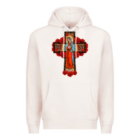 Pale Pink lady of guadalupe rose cross, Premium Hoodie - BarkalooDesign