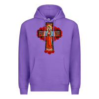Purple lady of guadalupe rose cross, Premium Hoodie - BarkalooDesign