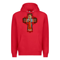 Red lady of guadalupe rose cross, Premium Hoodie - BarkalooDesign
