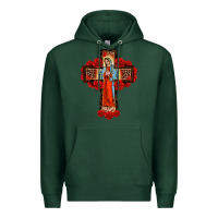 Sports Green lady of guadalupe rose cross, Premium Hoodie - BarkalooDesign