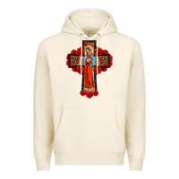 Tofu lady of guadalupe rose cross, Premium Hoodie - BarkalooDesign
