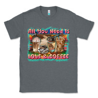 Charcoal Heather all you need is love & coffee Classic Tee - BarkalooDesign