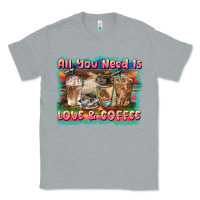 Heather Grey all you need is love & coffee Classic Tee - BarkalooDesign