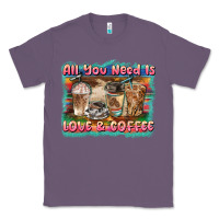 Lavender all you need is love & coffee Classic Tee - BarkalooDesign