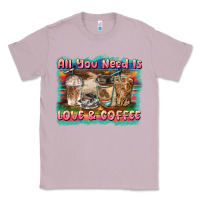 Lilac all you need is love & coffee Classic Tee - BarkalooDesign
