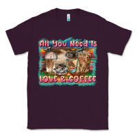 Plum all you need is love & coffee Classic Tee - BarkalooDesign