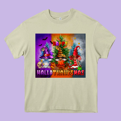 Happy Hallothanksmas Heavy Core Tee Designed By Fadigitalartstudio