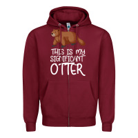 Burgundy this is my significant otter Zipper Hoodie - Bettercallsaul