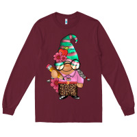 Burgundy teacher gnome Long Sleeve Tee - Artiststas