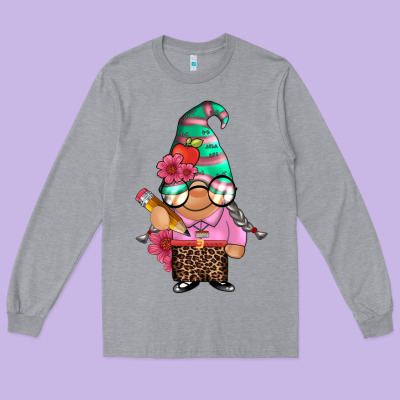 Teacher Gnome Long Sleeve Tee Designed By Artiststas
