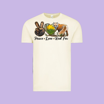 Peace Love Red Fox Vintage Tee Designed By Lillyallendesigns