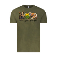 Vintage Olive Peace Love Red Fox Vintage Tee - LillyAllenDesigns