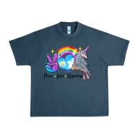 Midnight Navy peace love unicorn Urban Heavy Tee - LillyAllenDesigns