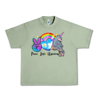 Oil Green peace love unicorn Urban Heavy Tee - LillyAllenDesigns