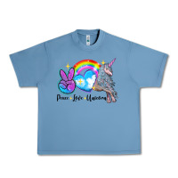 Pebble Blue peace love unicorn Urban Heavy Tee - LillyAllenDesigns