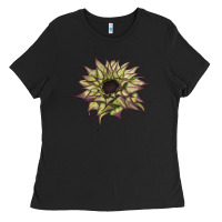 Black sun   fill purple sunflower Ladies Tee - LillyAllenDesigns