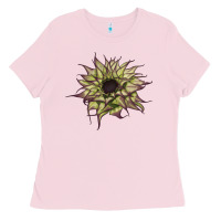 Bubblegum Pink sun   fill purple sunflower Ladies Tee - LillyAllenDesigns