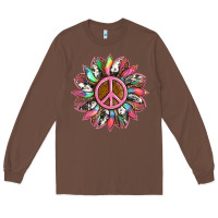 Chestnut sunflower and tie dye with peace sign Long Sleeve Tee - Artiststas