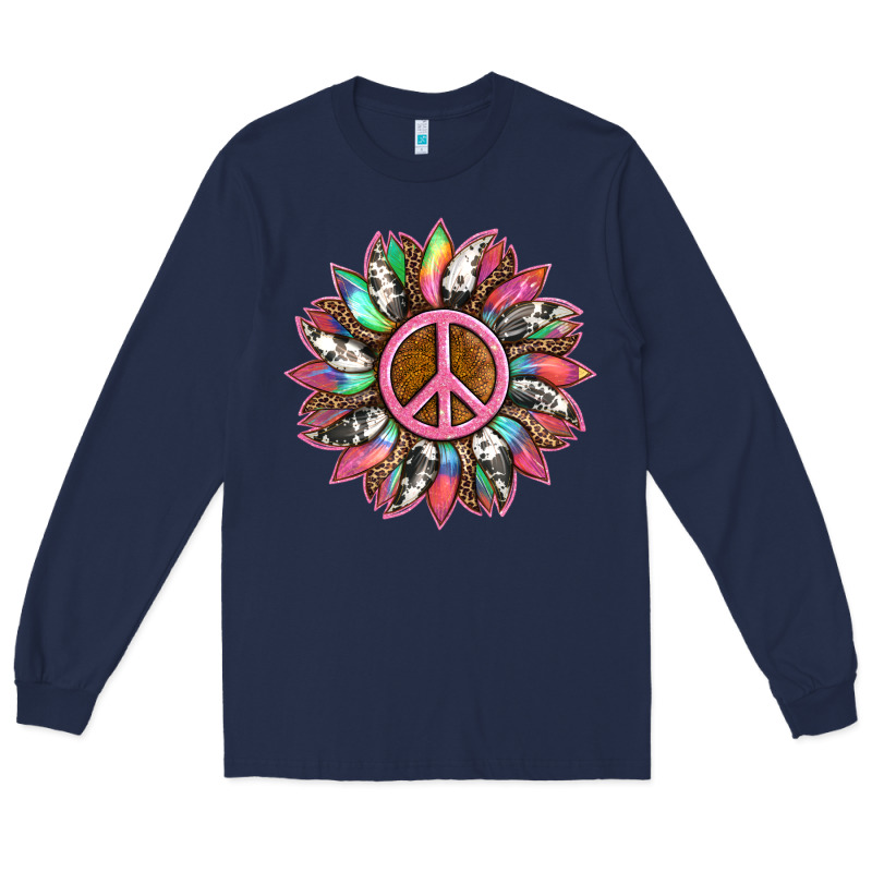 Sunflower And Tie Dye With Peace Sign Long Sleeve Tee by Artiststas | Teevron