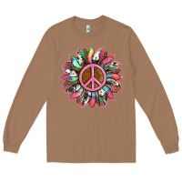 Toasted Coconut sunflower and tie dye with peace sign Long Sleeve Tee - Artiststas
